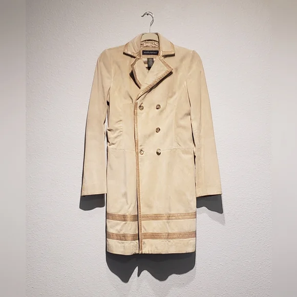 Banana Republic Suede Trench Coat - Picture 2 of 7